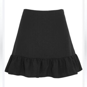 Elizabeth and James Piper Mini Skirt with Ruffle Hem - Black - size 2